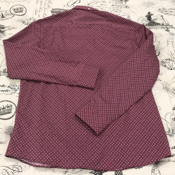 1901 Burgundy Button Down Slim Fit Shirt - Picture 5 of 6
